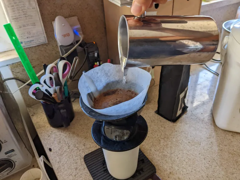 brewing coffee