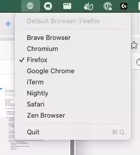 default browser menu bar app