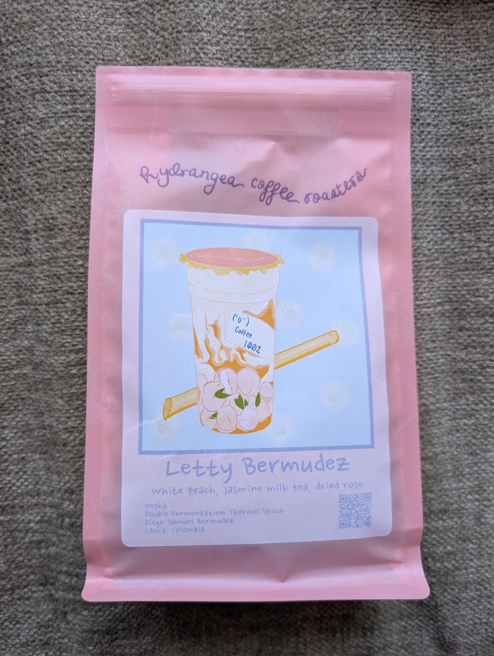 Hydrangea coffee bag