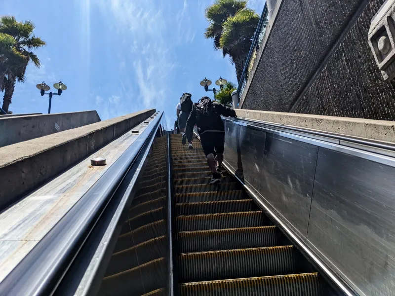 walking up from bart